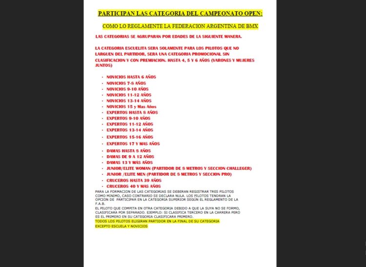 1* FECHA TORNEO INTERPROVINCIAL DE BMX 2023 SANTIAGO – LA RIOJA