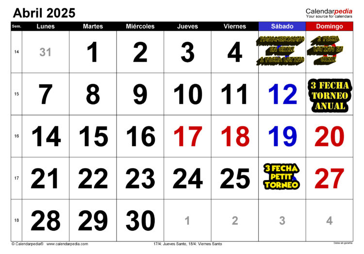 🗓️ ¡Ya está disponible el Calendario Oficial del Torneo ASABI 2025! 🚴‍♀️🔥