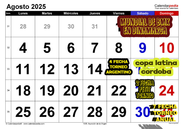 🗓️ ¡Ya está disponible el Calendario Oficial del Torneo ASABI 2025! 🚴‍♀️🔥