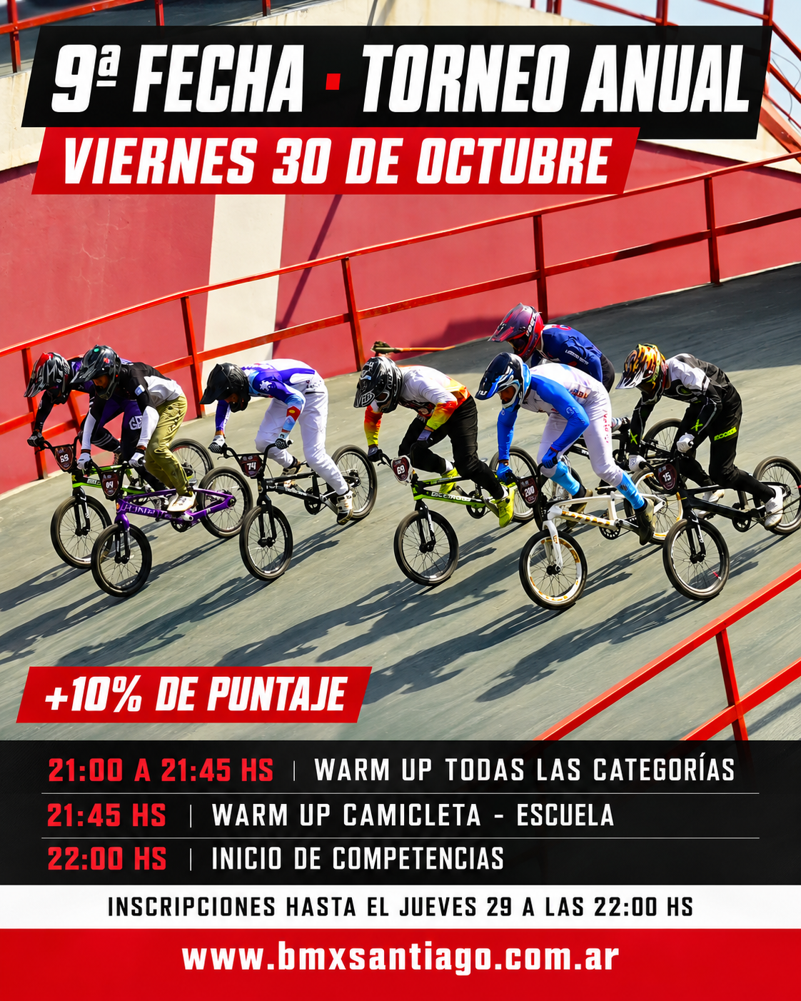 9ª FECHA DEL TORNEO ANUAL: VIERNES 30 DE OCTUBRE